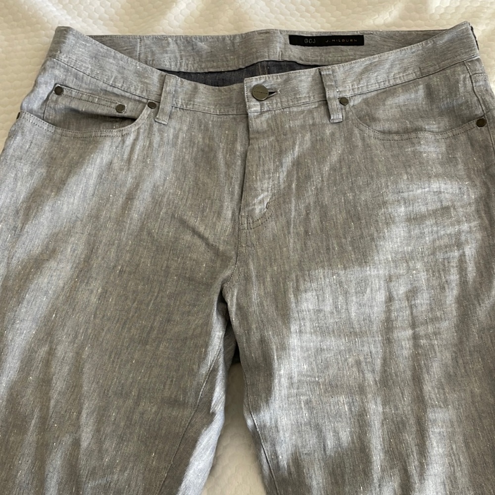 J Hilburn Ocean Blue 5 pocket Cotton/Linen pant